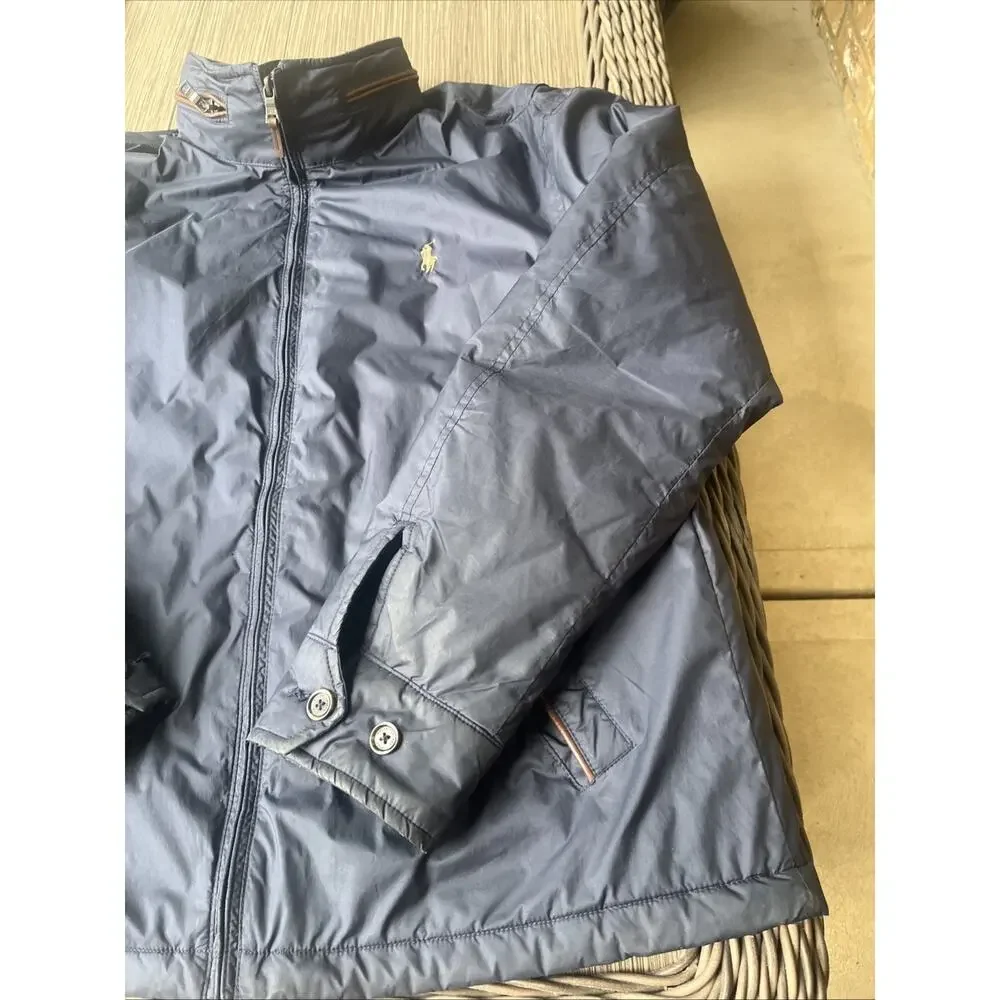 Vintage Polo Ralph Lauren Jacket Men’s M Navy Blue Harrington Full Zip Pockets